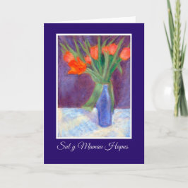 Red Tulips Mütter Day Card, walisischer Gruß Karte