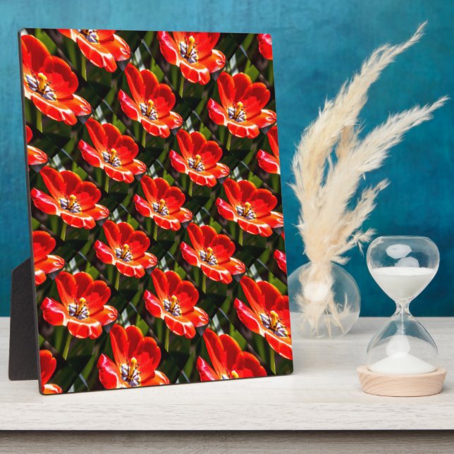 Red Tulips Pattern Fotoplatte (Seite)