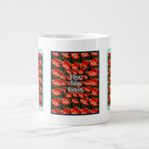 Red Tulips Pattern Jumbo-Tasse
