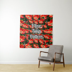 Red Tulips Pattern Wandteppich