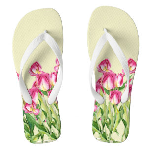 Red Tulips Wasserfarben Illustration  Flip Flops