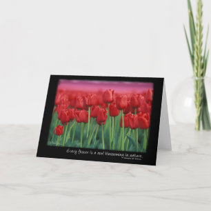 Red Tulips with Quote from Gerard DeNerval Karte
