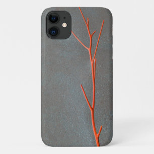 Red Twig Gray Concrete Texture iPhone 11 Fall Case-Mate iPhone Hülle
