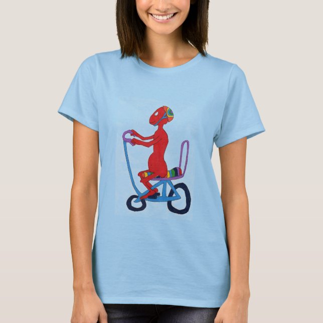 Red Typ on Bike T-Shirt (Vorderseite)