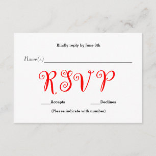 Red UAWG - Empfang Response Card RSVP Karte