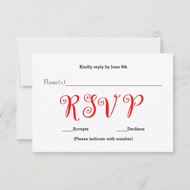 Red UAWG - Empfang Response Card RSVP Karte (Vorderseite)