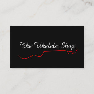 Red Ukulele Contour Business Card Visitenkarte