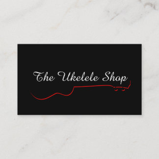 Red Ukulele Contour Business Card Visitenkarte