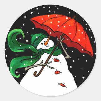 RED UMBRELLA RUNDER AUFKLEBER