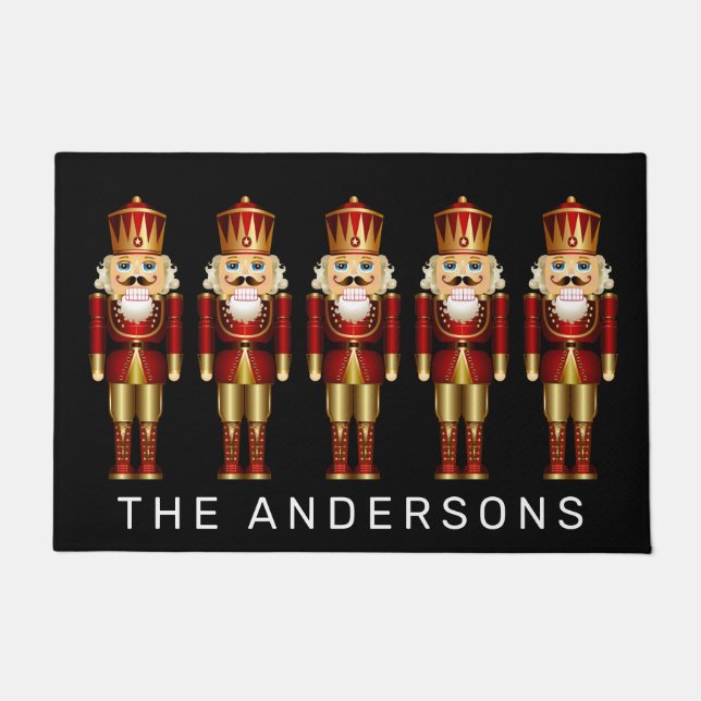 Red und Gold Nutcracker personalisieren Doormat Fußmatte (Vorderseite)