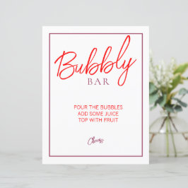 Red und Maroon Bubbly Bar Sign