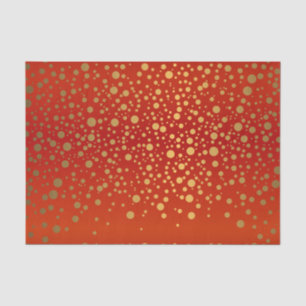 Red und Metallic Gold Confetti Seidenpapier