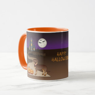 Red und Tan Rottweiler Halloween Spuk Haus Tasse