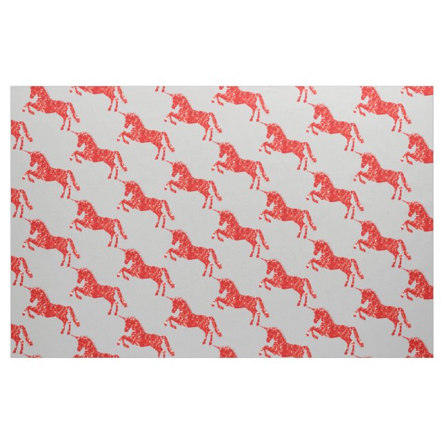 Red Unicorn Fantasy mystical Stoff (Fat Quarter (45,7 x 55,9 cm))