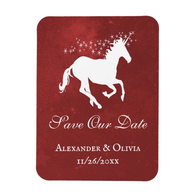 Red Unicorn speichern Sie das Datumsfenster Magnet (Vertikal)