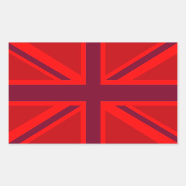 Red Union Jack Rechteckiger Aufkleber (Vorderseite)