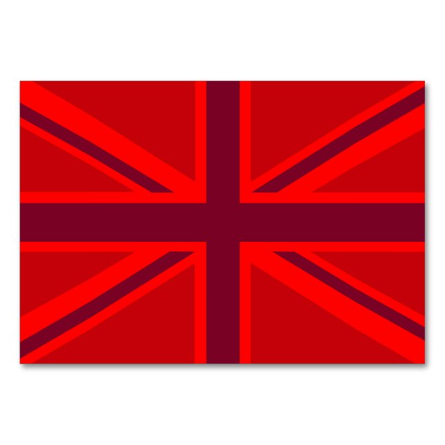 Red Union Jack Tischnummer (Vorderseite)