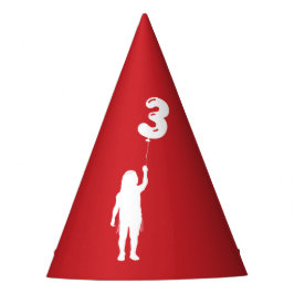 Red Upsherin Boy mit 3 Balloon Partyhütchen