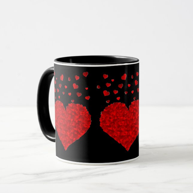 Red Valentine Black Black Elegance Tasse (Vorderseite Links)
