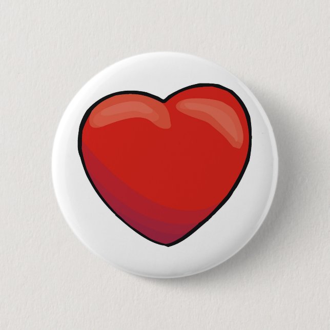 Red Valentine Heart Button (Vorderseite)