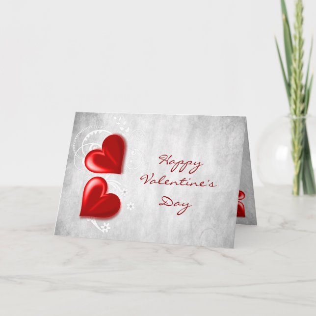 Red Valentine Hearts Grußkarte Karte (Vorderseite)