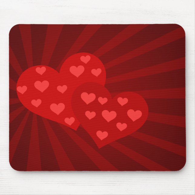 Red Valentine Hearts Mouse Pad Mousepad (Vorne)