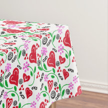 Red Valentine Hearts Pink Blume Tablette