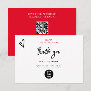Red Valentine's Day Heart Business Vielen Dank Log Dankeskarte
