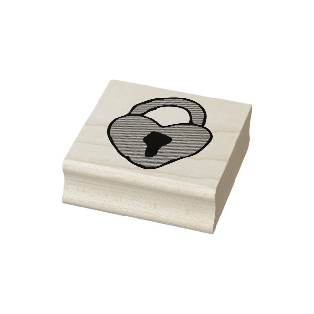 Red Valentines Doodle Heart Lock Zeichnend Herzkun Gummistempel (Stempel)