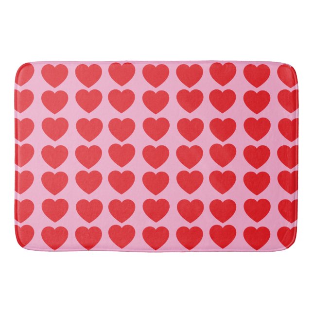 Red Valentines Hearts Badematte (Vorderseite)
