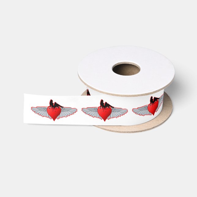 Red Valentines Liebe Herz Tatatotyp Satinband (Spule)