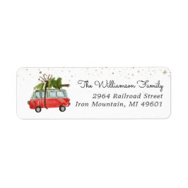 Red Van | Christmas Return Address Label