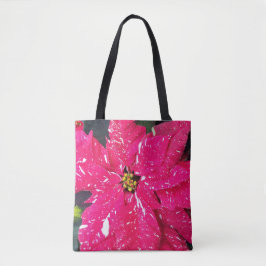 Red Variegated Poinsettia Holiday Tote Bag Tasche