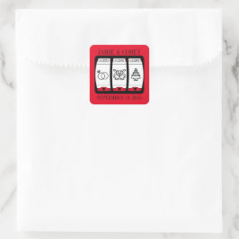 Red Vegas Wedding Quadratischer Aufkleber