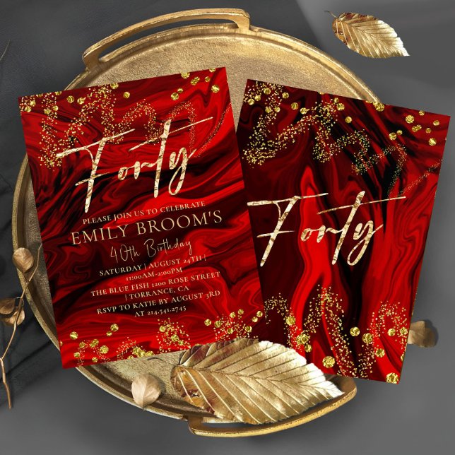 Red Velvet 40. Geburtstag 40 Einladung (Von Creator hochgeladen)