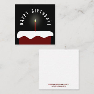 Red Velvet Birthday Cake Lit Candle Happy Birthday Mitteilungskarte