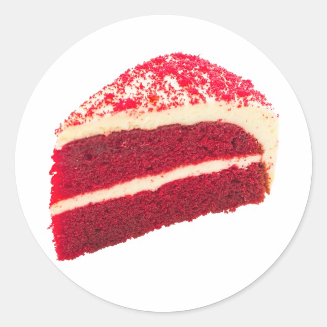 Red Velvet Cake Slice Runder Aufkleber (Vorderseite)