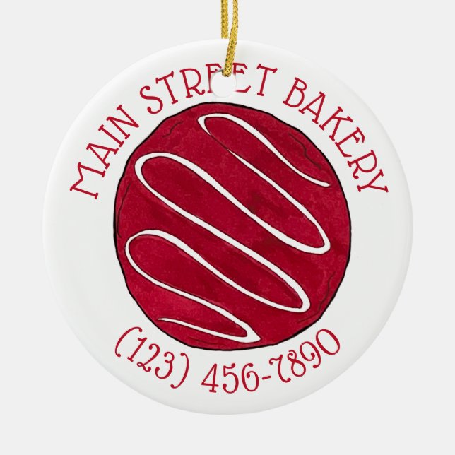 Red Velvet Cookie Business Bäckerei Bake Shop Keramik Ornament (Vorne)