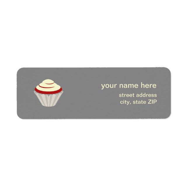 Red Velvet Cupcake Address Label (Vorne)