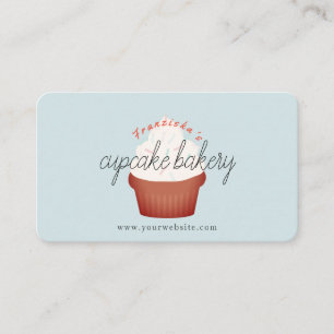 Red Velvet Cupcake Light Blue Bäckerei Business Ca Visitenkarte