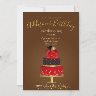 Red Velvet Custom Birthday Invitation Card Einladung
