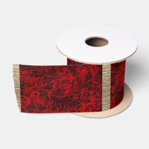 Red Velvet & Gold Ribbon Satinband