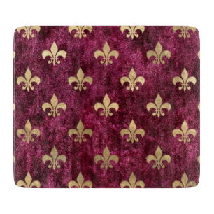 Red Velvet Lilie Mardi Gras Orleans Muster Schneidebrett