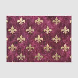 Red Velvet Lilie Mardi Gras Orleans Muster Seidenpapier