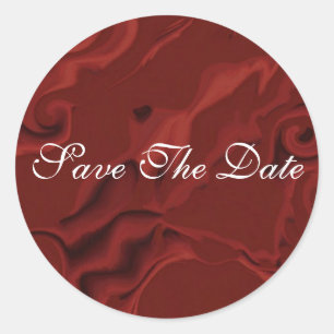 Red Velvet Swirl Save the Date Wedding Sticker
