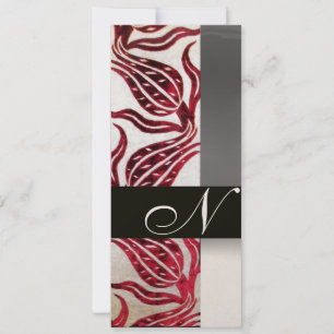 RED VELVET TULIP MONOGRAM Burgund Weißer Champagne Einladung