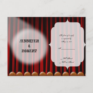 Red Velvet Vorhang Bühne Hochzeit RSVP Einladungspostkarte