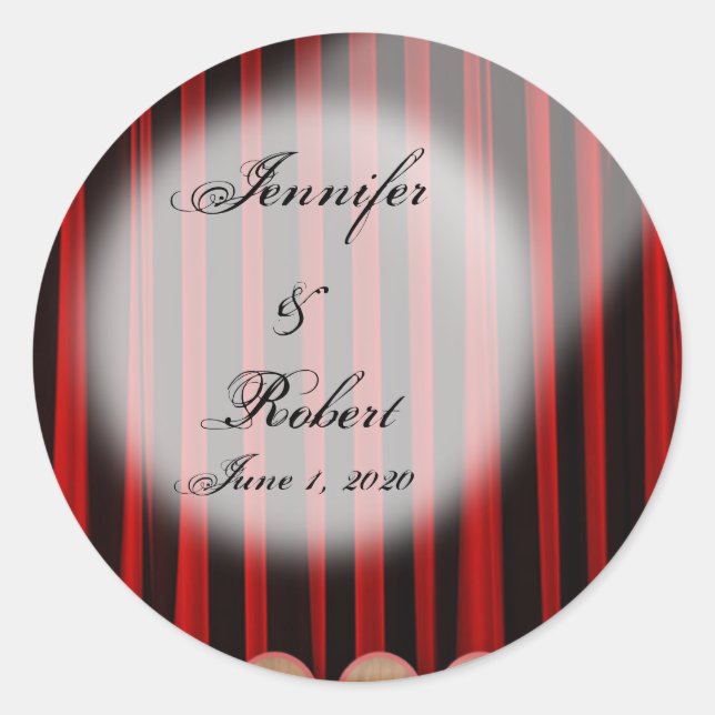Red Velvet Vorhang Bühne Hochzeit Umschlag Aufkleb Runder Aufkleber (Vorderseite)