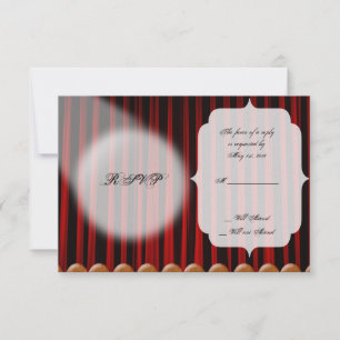 Red Velvet Vorhang Bühne Hochzeitskarte RSVP Karte
