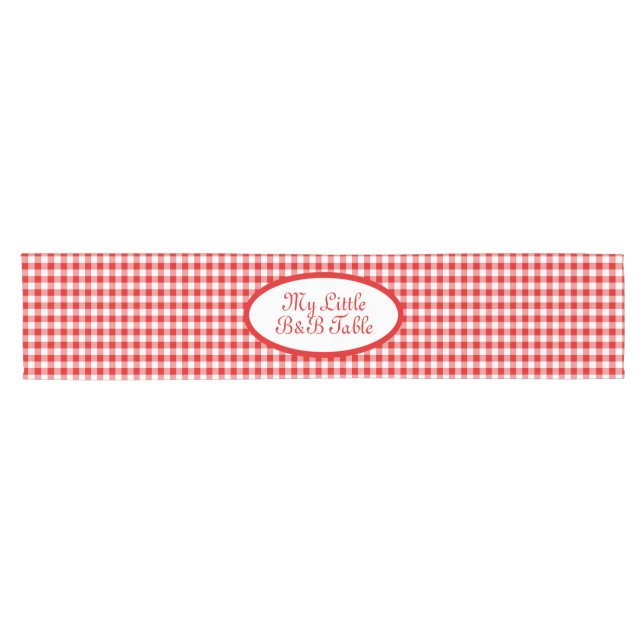 Red Vichy Muster für Business, B&B, Restaurants Kurzer Tischläufer (Horizontal)